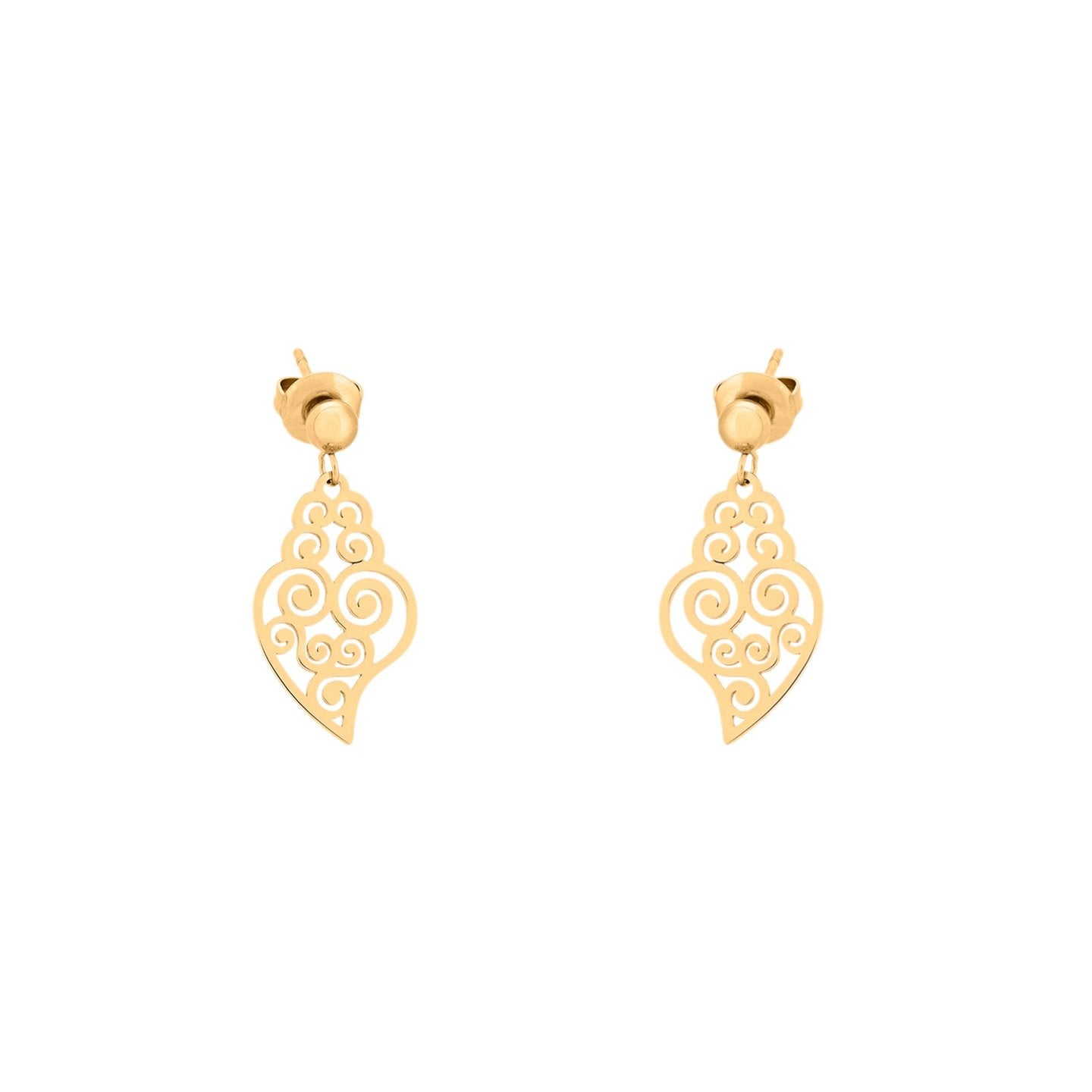 Boucles d\'oreilles en acier coração de viana