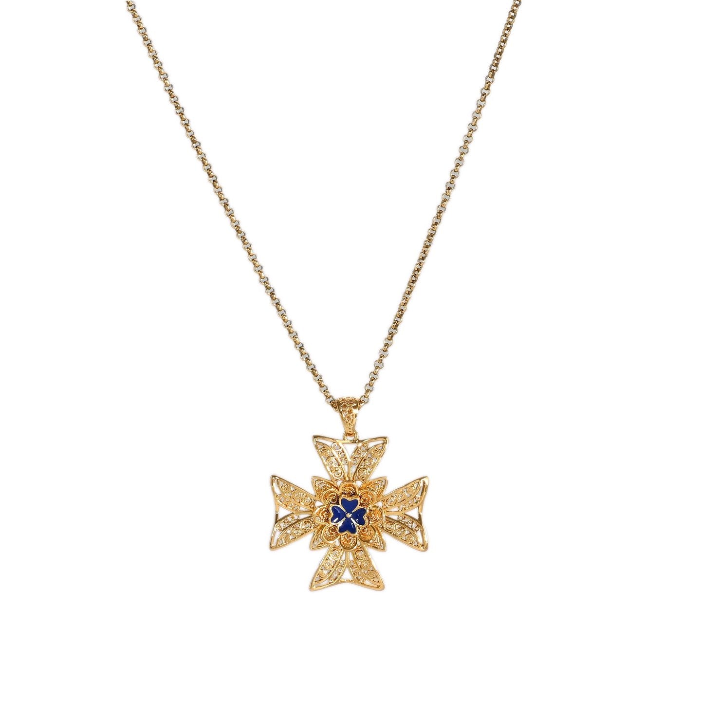 Collier Encantos Portugal croix bleue