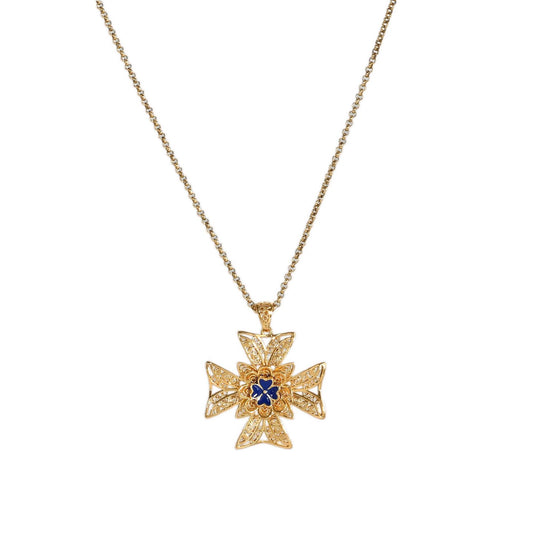 Collier Encantos Portugal croix bleue