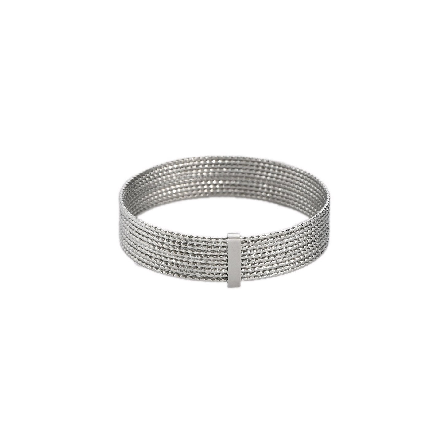 Bracelet rigide en acier avec cercles