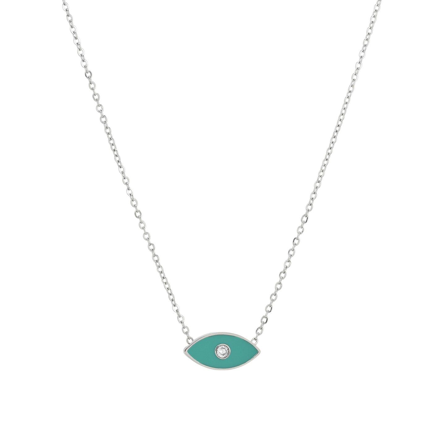 Collier en acier œil vert