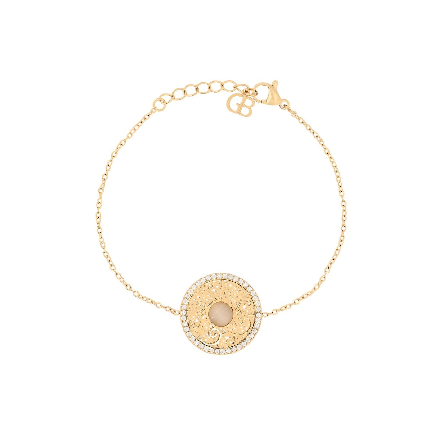 Bracelet en acier texture et pierre