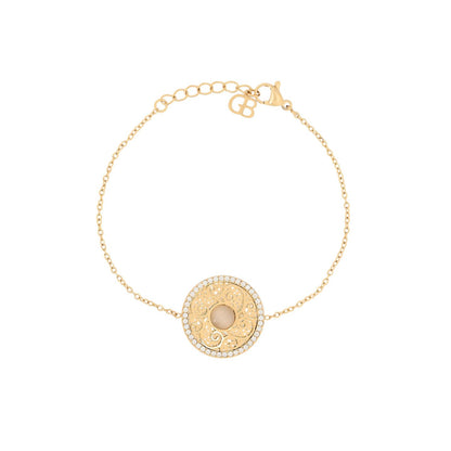 Bracelet en acier texture et pierre