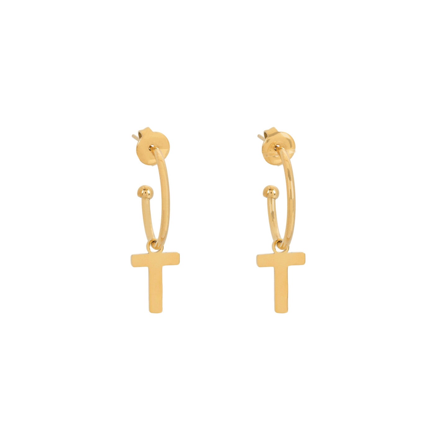 Boucles d’Oreilles Delicate Croix Acier doré