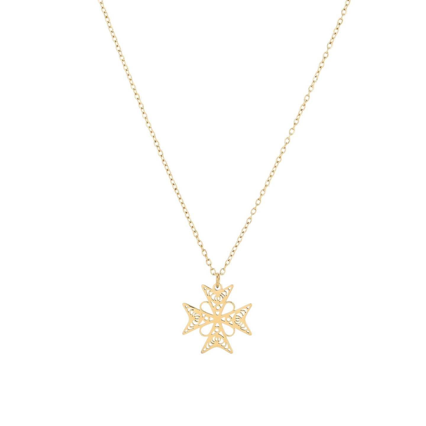 Collier Glamour Croix de Malte doré