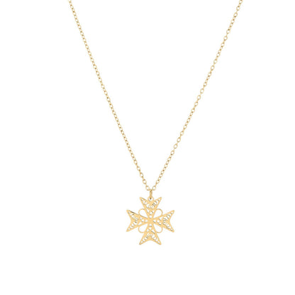 Collier Glamour Croix de Malte doré