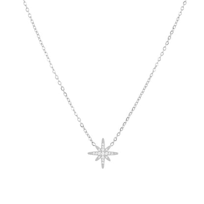 Collier Delicate Étoile Guide en Acier