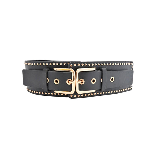 Ceinture large avec boucle double noire