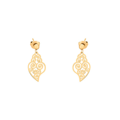 Boucles d\'oreilles en acier coração de viana