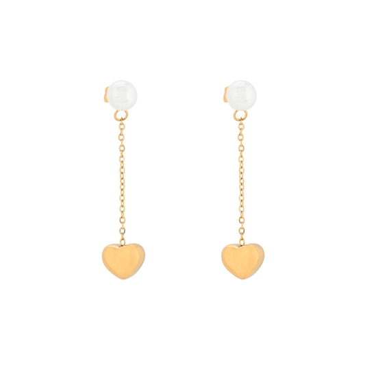 Boucles d\'oreilles en acier avec pendentif cœur