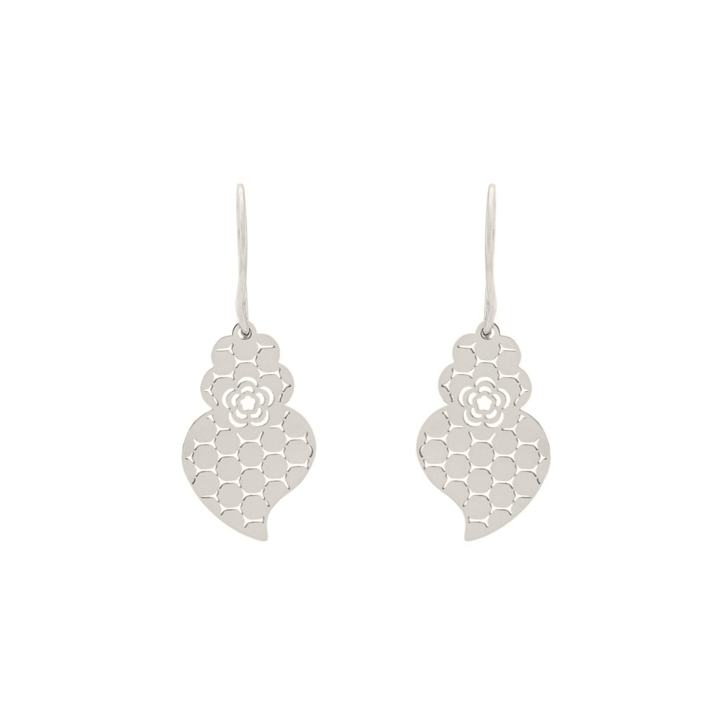 Boucles d\'oreilles en acier coração de viana texture