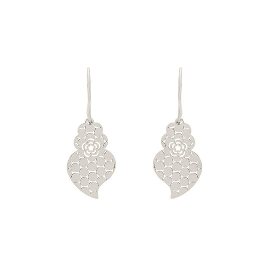 Boucles d\'oreilles en acier coração de viana texture