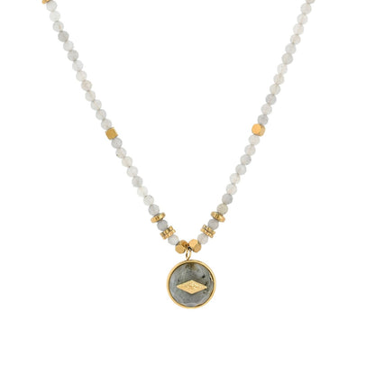 Collier en acier en pierre naturelle étoile