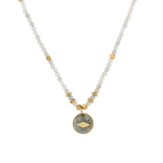 Collier en acier en pierre naturelle étoile
