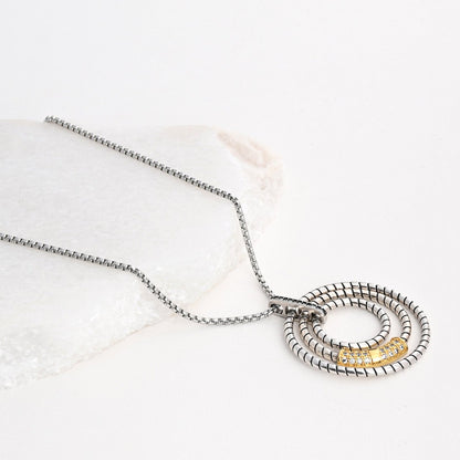 Collier en acier bicolore avec zirconias