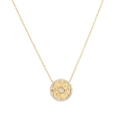 Collier en acier texture et pierre