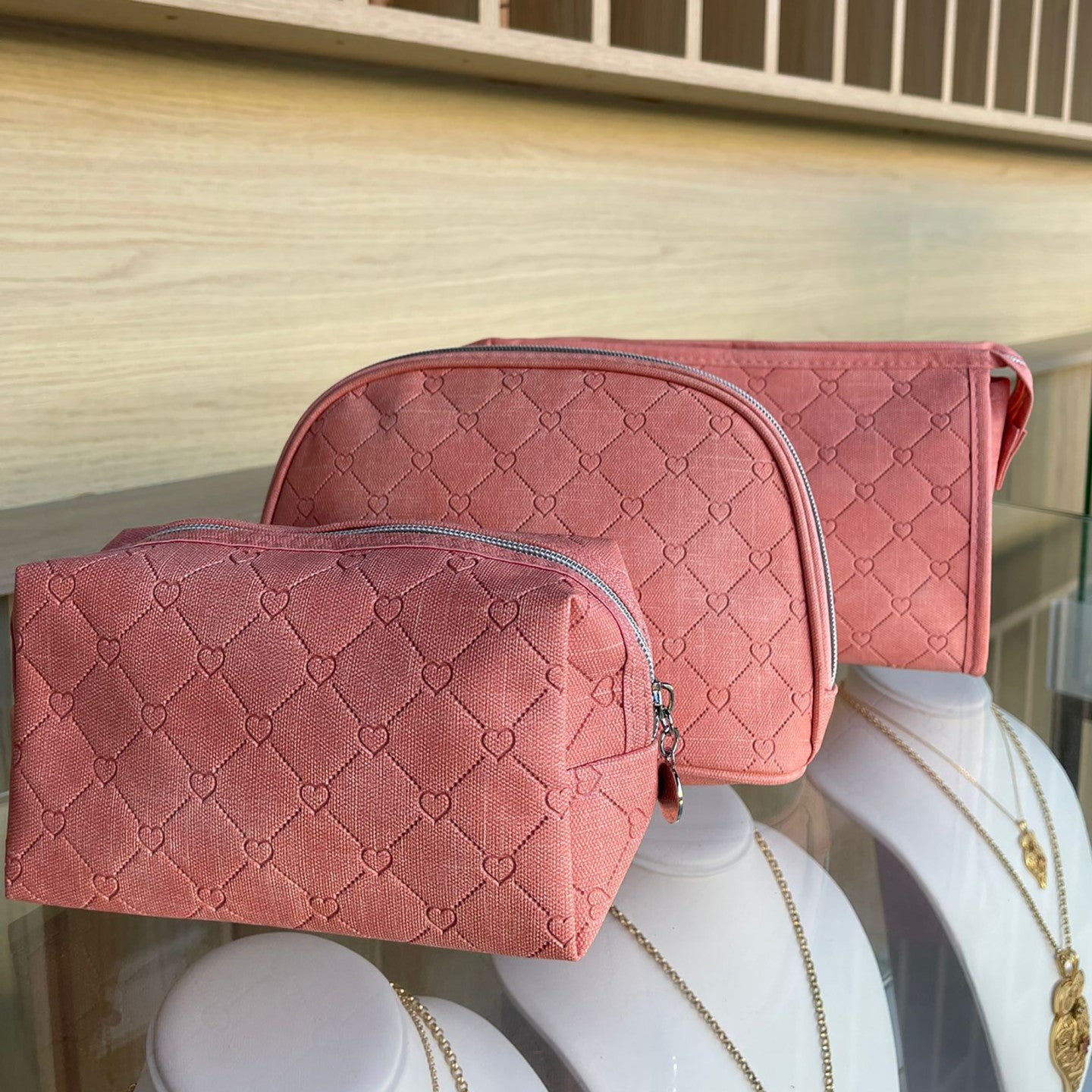 Pack de 3 nécessaires avec cœurs