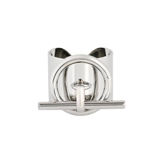 Bague réglable acier rond basique argent