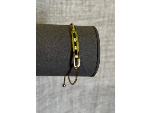 Bracelet réglable en acier brillant