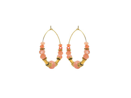 Anneaux d'oreilles en acier avec cristaux