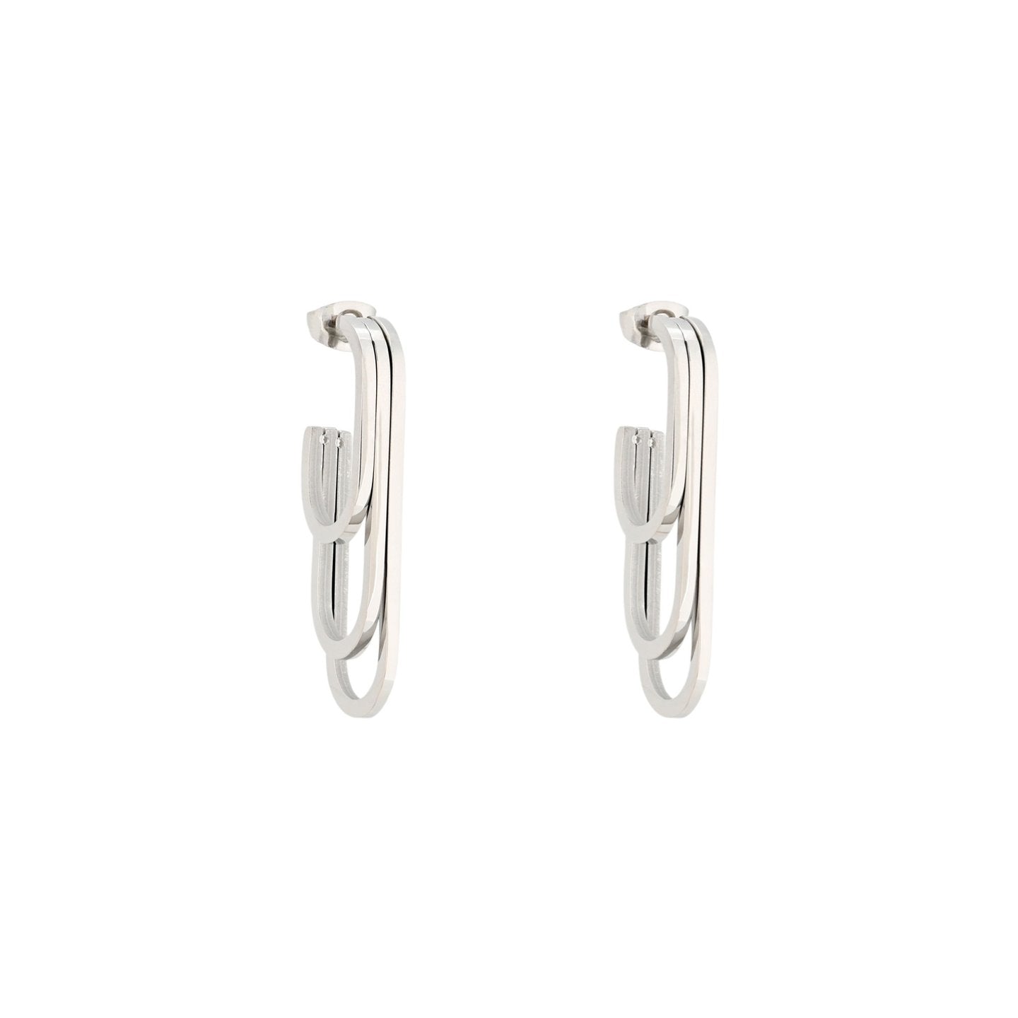 Boucles d'oreilles en acier triple
