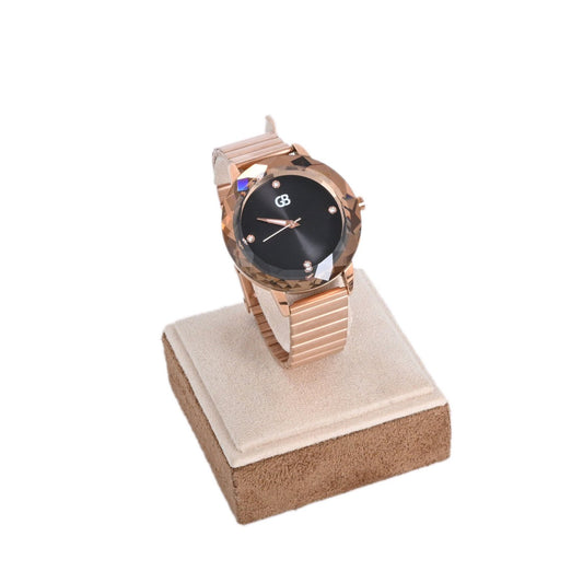 Montre analogique bronze | fond noir